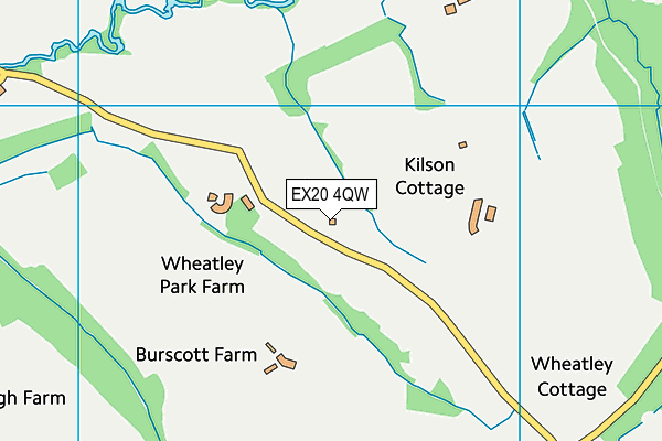 EX20 4QW map - OS VectorMap District (Ordnance Survey) EX20 4QW map - OS VectorMap District (Ordnance Survey)