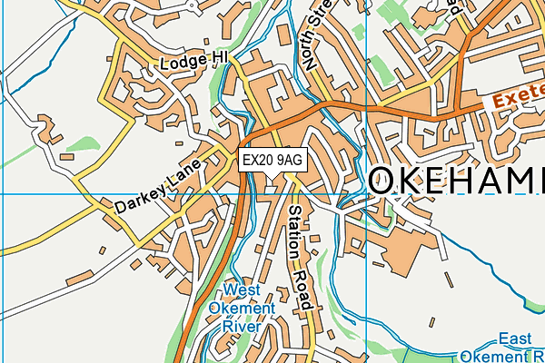 EX20 9AG map - OS VectorMap District (Ordnance Survey) EX20 9AG map - OS VectorMap District (Ordnance Survey)