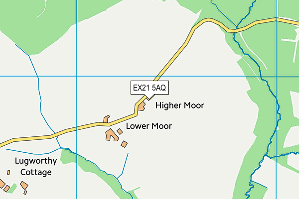 EX21 5AQ map - OS VectorMap District (Ordnance Survey) EX21 5AQ map - OS VectorMap District (Ordnance Survey)