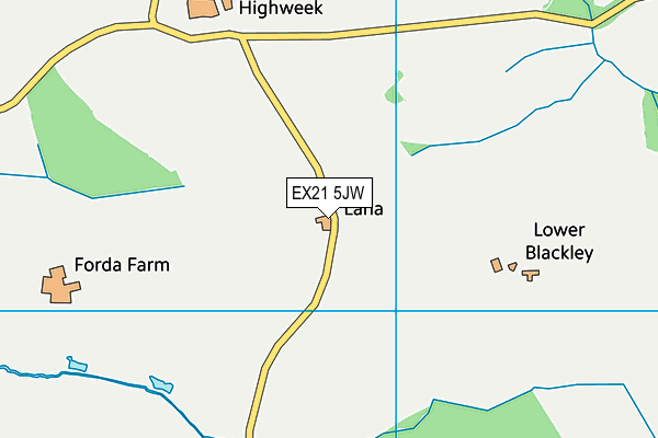 EX21 5JW map - OS VectorMap District (Ordnance Survey) EX21 5JW map - OS VectorMap District (Ordnance Survey)