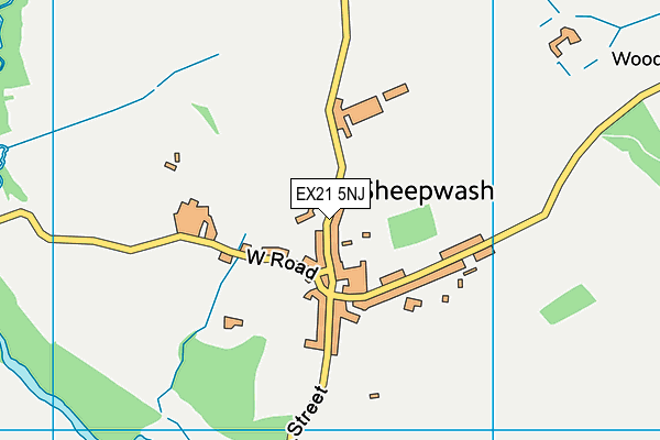 EX21 5NJ map - OS VectorMap District (Ordnance Survey) EX21 5NJ map - OS VectorMap District (Ordnance Survey)