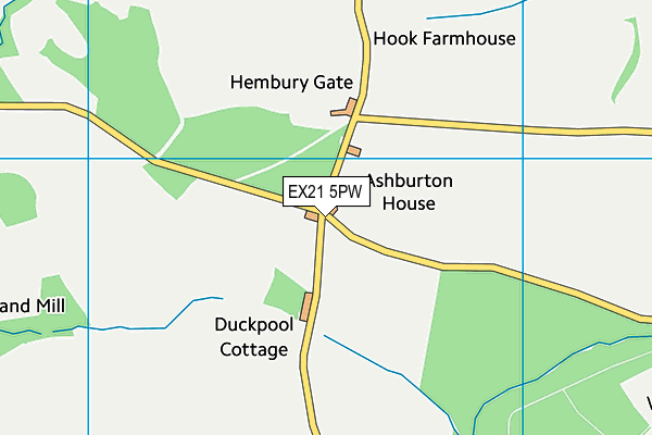 EX21 5PW map - OS VectorMap District (Ordnance Survey) EX21 5PW map - OS VectorMap District (Ordnance Survey)