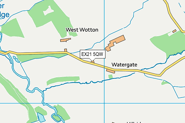 EX21 5QW map - OS VectorMap District (Ordnance Survey) EX21 5QW map - OS VectorMap District (Ordnance Survey)