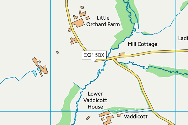 EX21 5QX map - OS VectorMap District (Ordnance Survey) EX21 5QX map - OS VectorMap District (Ordnance Survey)