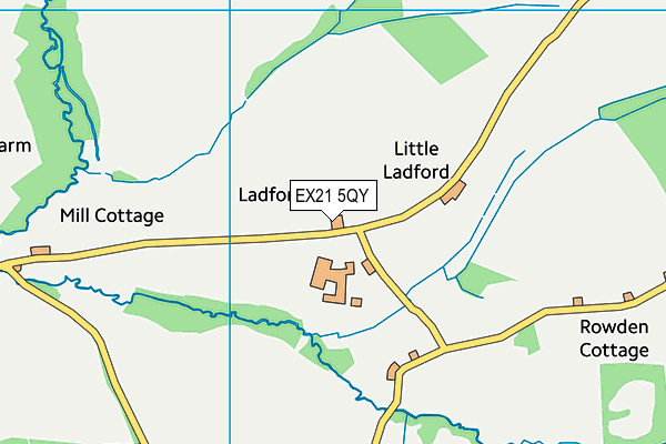 EX21 5QY map - OS VectorMap District (Ordnance Survey) EX21 5QY map - OS VectorMap District (Ordnance Survey)