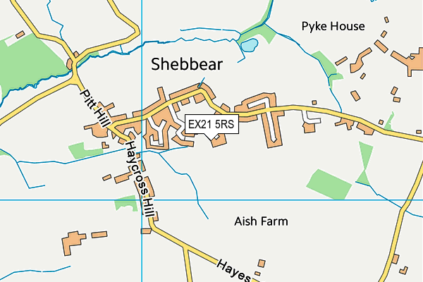 EX21 5RS map - OS VectorMap District (Ordnance Survey)