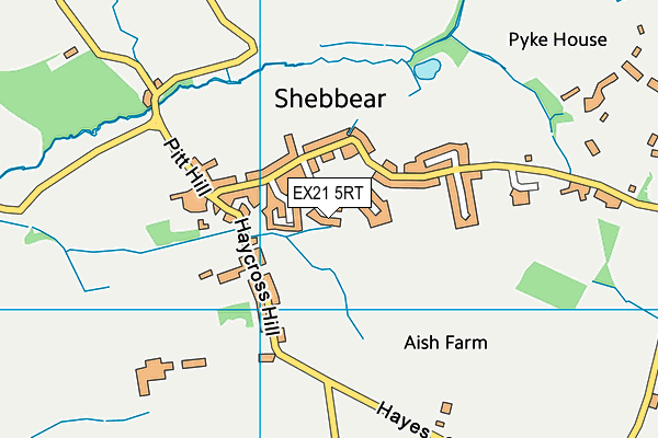 EX21 5RT map - OS VectorMap District (Ordnance Survey) EX21 5RT map - OS VectorMap District (Ordnance Survey)