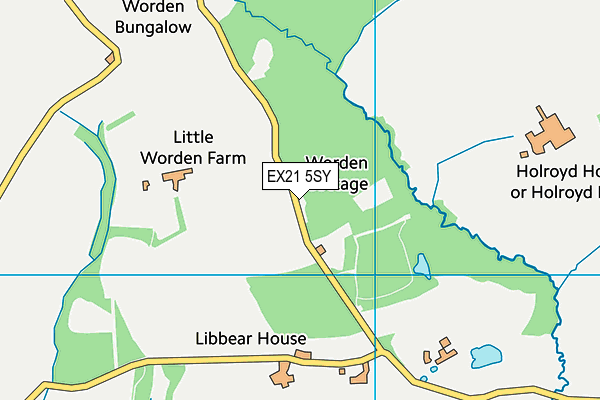EX21 5SY map - OS VectorMap District (Ordnance Survey) EX21 5SY map - OS VectorMap District (Ordnance Survey)