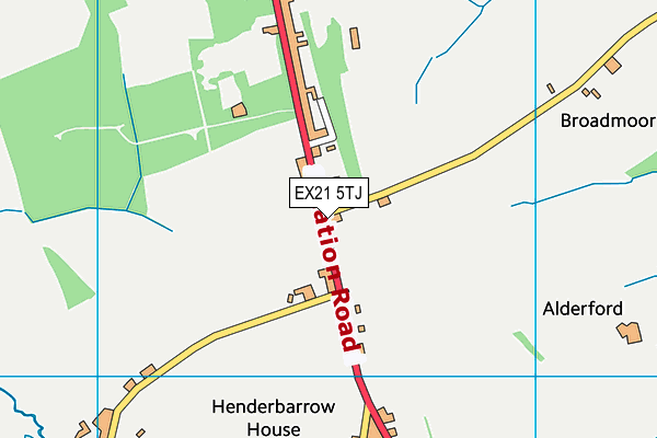 EX21 5TJ map - OS VectorMap District (Ordnance Survey) EX21 5TJ map - OS VectorMap District (Ordnance Survey)
