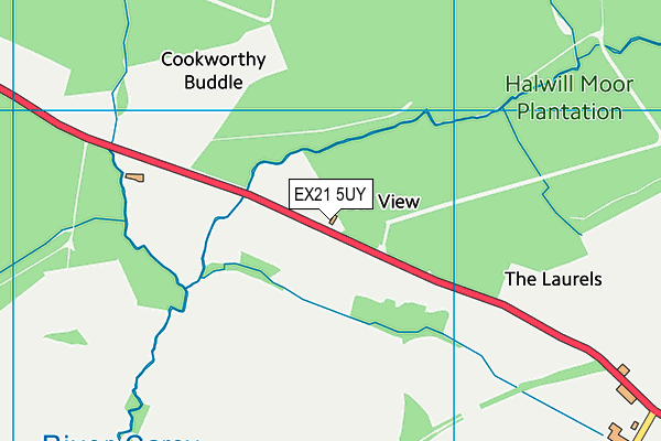 EX21 5UY map - OS VectorMap District (Ordnance Survey) EX21 5UY map - OS VectorMap District (Ordnance Survey)