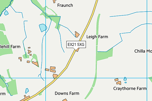 EX21 5XG map - OS VectorMap District (Ordnance Survey) EX21 5XG map - OS VectorMap District (Ordnance Survey)