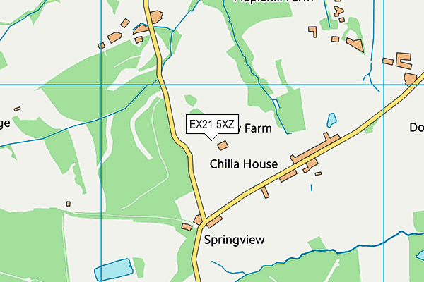 EX21 5XZ map - OS VectorMap District (Ordnance Survey) EX21 5XZ map - OS VectorMap District (Ordnance Survey)