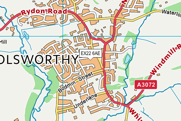 EX22 6AE map - OS VectorMap District (Ordnance Survey) EX22 6AE map - OS VectorMap District (Ordnance Survey)