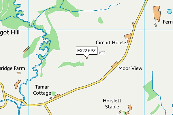 EX22 6PZ map - OS VectorMap District (Ordnance Survey)