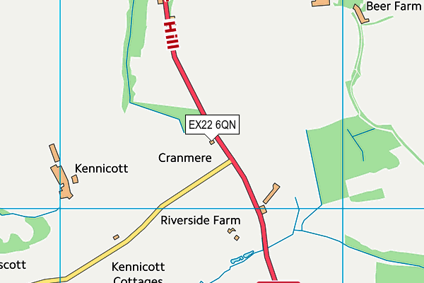 EX22 6QN map - OS VectorMap District (Ordnance Survey)