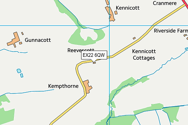 EX22 6QW map - OS VectorMap District (Ordnance Survey)