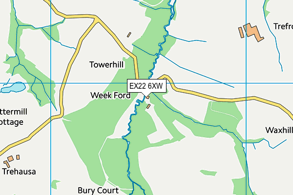 EX22 6XW map - OS VectorMap District (Ordnance Survey) EX22 6XW map - OS VectorMap District (Ordnance Survey)