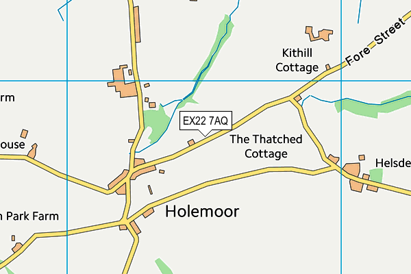 EX22 7AQ map - OS VectorMap District (Ordnance Survey) EX22 7AQ map - OS VectorMap District (Ordnance Survey)
