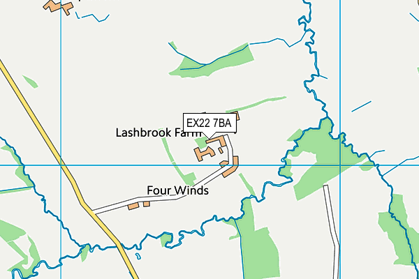 EX22 7BA map - OS VectorMap District (Ordnance Survey)