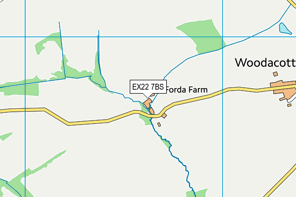 EX22 7BS map - OS VectorMap District (Ordnance Survey) EX22 7BS map - OS VectorMap District (Ordnance Survey)