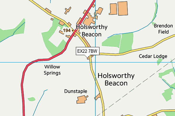 EX22 7BW map - OS VectorMap District (Ordnance Survey) EX22 7BW map - OS VectorMap District (Ordnance Survey)