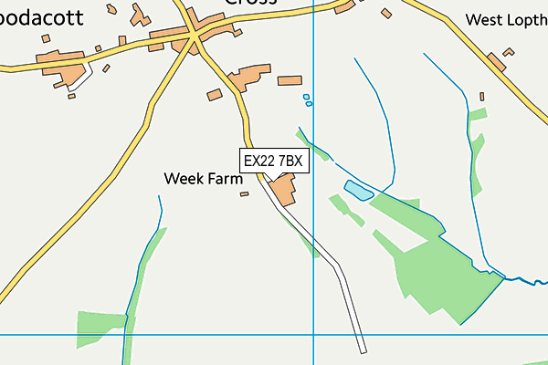 EX22 7BX map - OS VectorMap District (Ordnance Survey) EX22 7BX map - OS VectorMap District (Ordnance Survey)