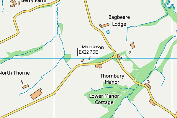 EX22 7DE map - OS VectorMap District (Ordnance Survey) EX22 7DE map - OS VectorMap District (Ordnance Survey)