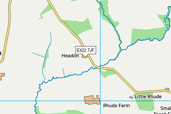EX22 7JF map - OS VectorMap District (Ordnance Survey) EX22 7JF map - OS VectorMap District (Ordnance Survey)