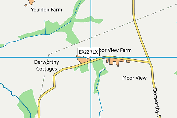 EX22 7LX map - OS VectorMap District (Ordnance Survey) EX22 7LX map - OS VectorMap District (Ordnance Survey)