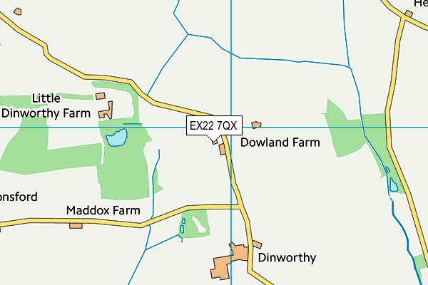 EX22 7QX map - OS VectorMap District (Ordnance Survey) EX22 7QX map - OS VectorMap District (Ordnance Survey)