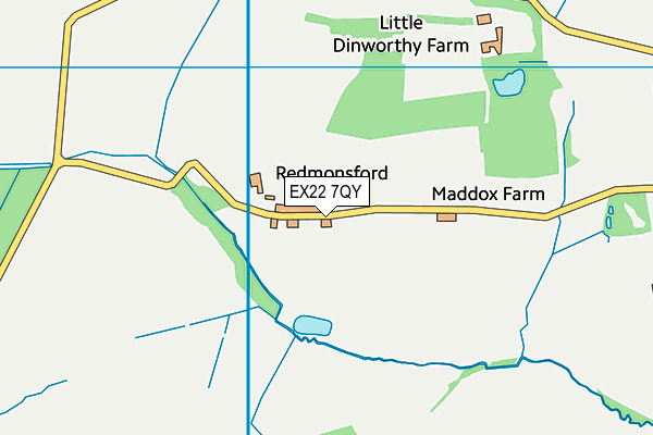EX22 7QY map - OS VectorMap District (Ordnance Survey) EX22 7QY map - OS VectorMap District (Ordnance Survey)