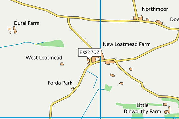 EX22 7QZ map - OS VectorMap District (Ordnance Survey) EX22 7QZ map - OS VectorMap District (Ordnance Survey)