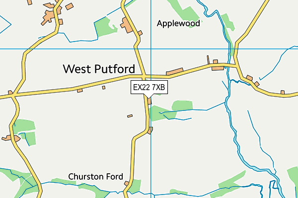 EX22 7XB map - OS VectorMap District (Ordnance Survey) EX22 7XB map - OS VectorMap District (Ordnance Survey)