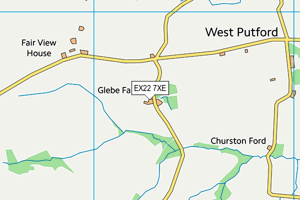 EX22 7XE map - OS VectorMap District (Ordnance Survey) EX22 7XE map - OS VectorMap District (Ordnance Survey)