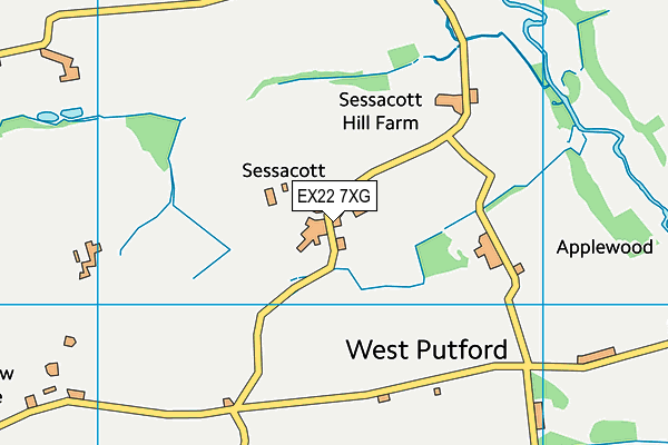 EX22 7XG map - OS VectorMap District (Ordnance Survey) EX22 7XG map - OS VectorMap District (Ordnance Survey)