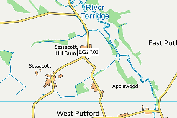 EX22 7XQ map - OS VectorMap District (Ordnance Survey) EX22 7XQ map - OS VectorMap District (Ordnance Survey)