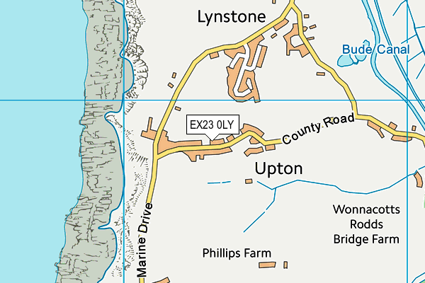 EX23 0LY map - OS VectorMap District (Ordnance Survey)
