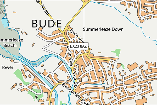 EX23 8AZ map - OS VectorMap District (Ordnance Survey) EX23 8AZ map - OS VectorMap District (Ordnance Survey)