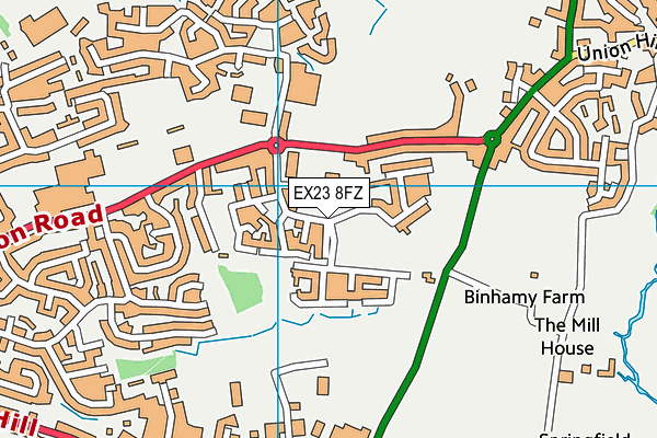 EX23 8FZ map - OS VectorMap District (Ordnance Survey) EX23 8FZ map - OS VectorMap District (Ordnance Survey)