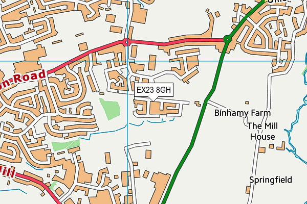 EX23 8GH map - OS VectorMap District (Ordnance Survey) EX23 8GH map - OS VectorMap District (Ordnance Survey)