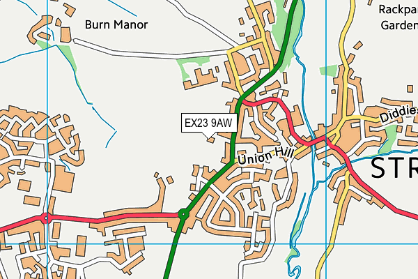 EX23 9AW map - OS VectorMap District (Ordnance Survey) EX23 9AW map - OS VectorMap District (Ordnance Survey)