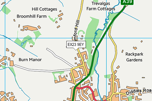 EX23 9EY map - OS VectorMap District (Ordnance Survey) EX23 9EY map - OS VectorMap District (Ordnance Survey)