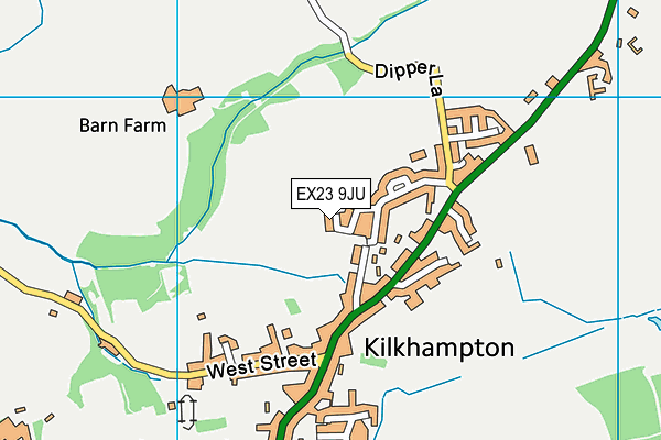 EX23 9JU map - OS VectorMap District (Ordnance Survey) EX23 9JU map - OS VectorMap District (Ordnance Survey)