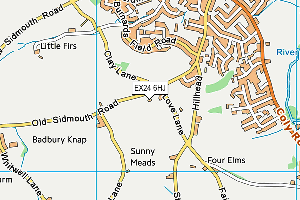 EX24 6HJ map - OS VectorMap District (Ordnance Survey) EX24 6HJ map - OS VectorMap District (Ordnance Survey)