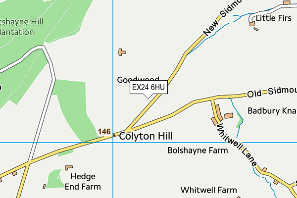 EX24 6HU map - OS VectorMap District (Ordnance Survey) EX24 6HU map - OS VectorMap District (Ordnance Survey)