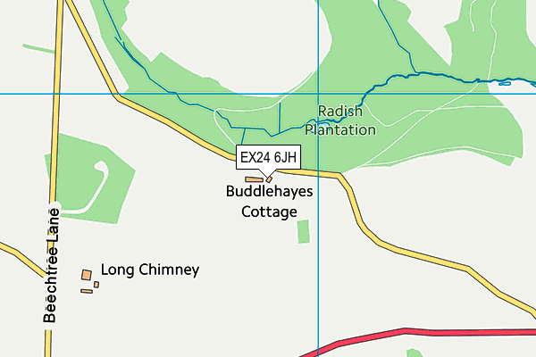 EX24 6JH map - OS VectorMap District (Ordnance Survey) EX24 6JH map - OS VectorMap District (Ordnance Survey)