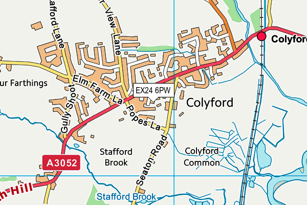 EX24 6PW map - OS VectorMap District (Ordnance Survey) EX24 6PW map - OS VectorMap District (Ordnance Survey)