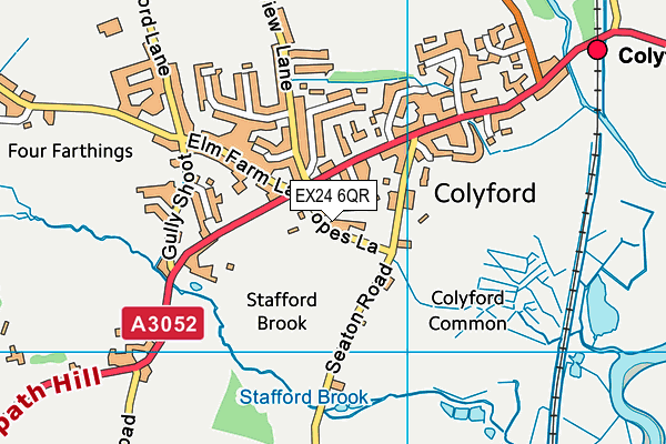 EX24 6QR map - OS VectorMap District (Ordnance Survey)