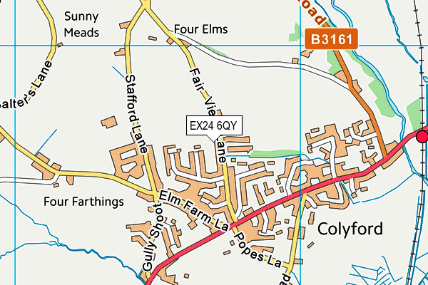 EX24 6QY map - OS VectorMap District (Ordnance Survey) EX24 6QY map - OS VectorMap District (Ordnance Survey)