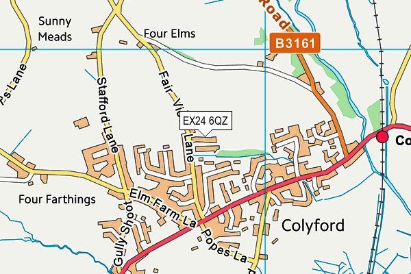 EX24 6QZ map - OS VectorMap District (Ordnance Survey)